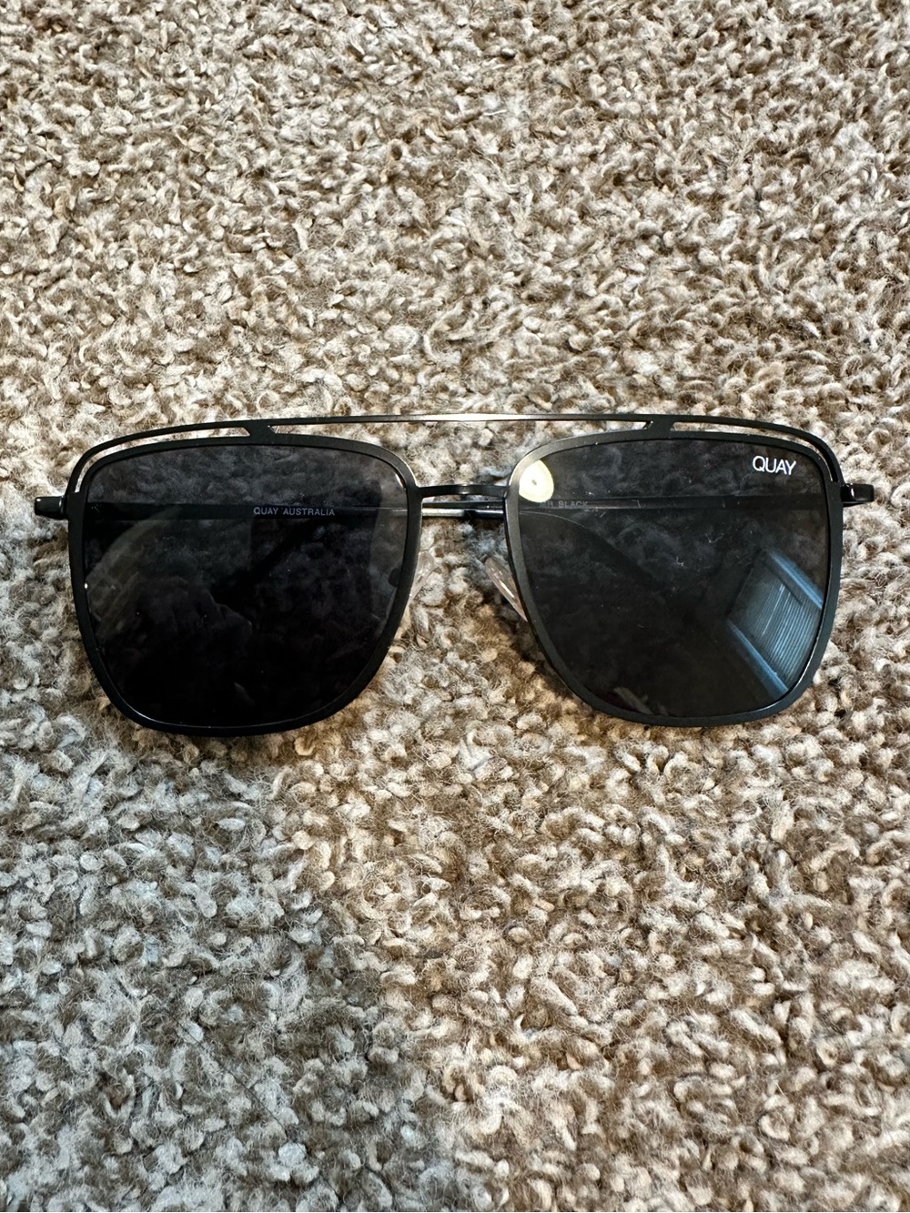Quay Black Aviator Sunglasses